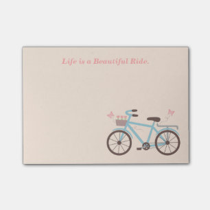 Bicycle Quote Life is A Beautiful Ride Post-it Notes