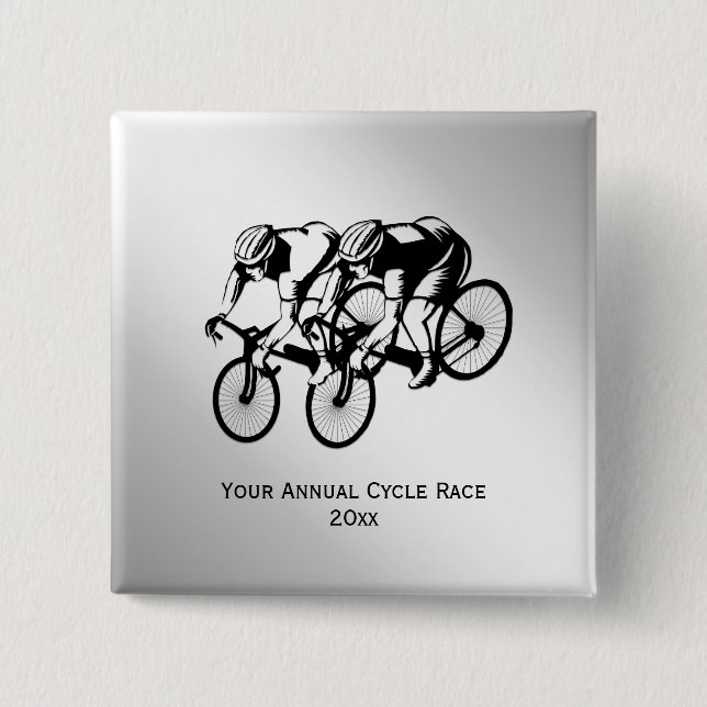 Bicycle Race Custom Text 15 Cm Square Badge (Front)