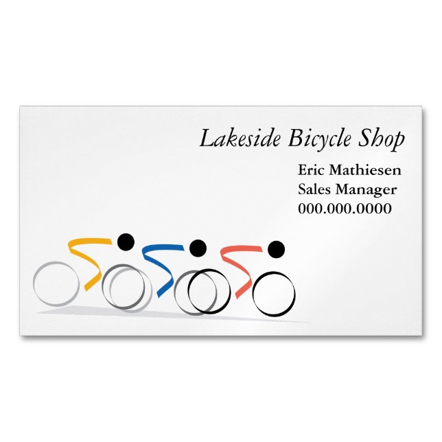 Bicycle Race Logo Magnetic Business Card (Front)