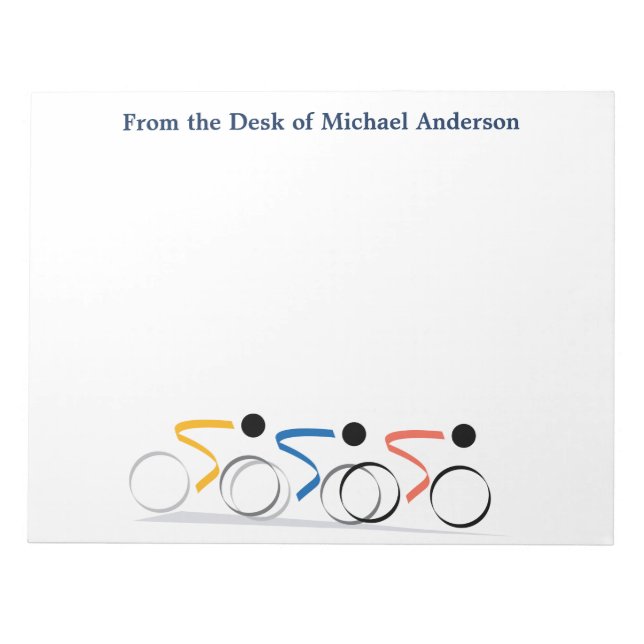 Bicycle Race Logo Personalised Notepad (Front)
