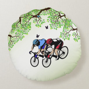 Bicycle Race Round Cushion