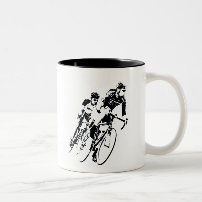 Bicycle Racers -Shadow -2 Two-Tone Coffee Mug (Right)