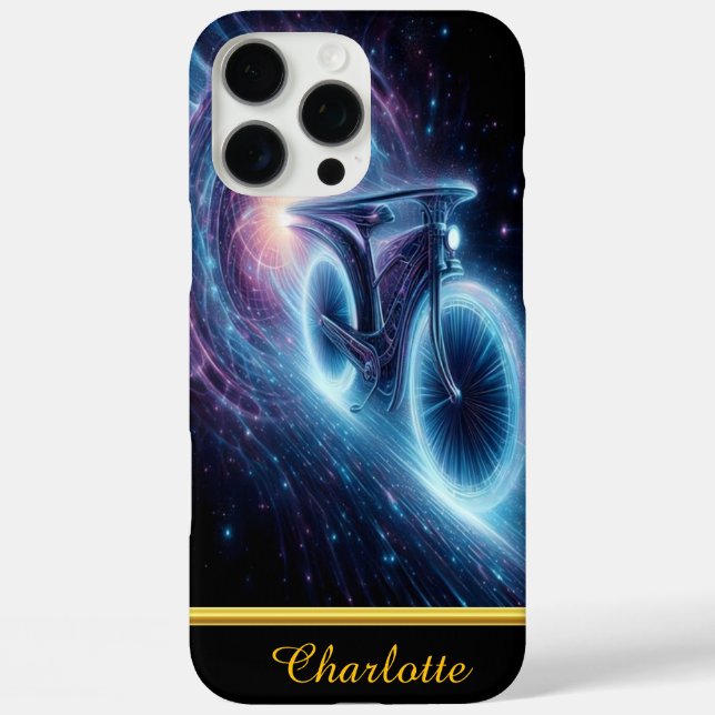 Bicycle races through a swirling cosmic tunnel Case-Mate iPhone case (Back)