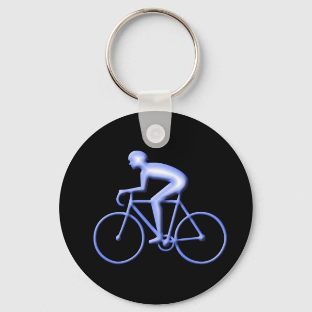 Bicycle Racing in Blue Key Ring (Front)