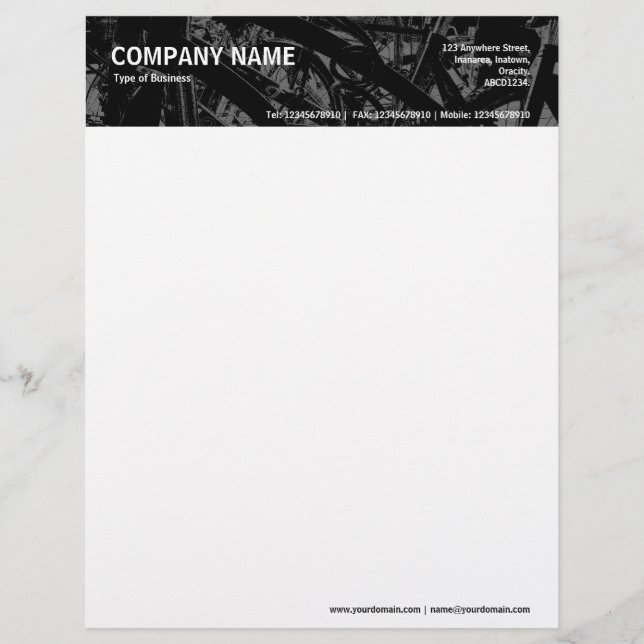 Bicycle Rack HC - Black and Grey Custom Letterhead (Front)