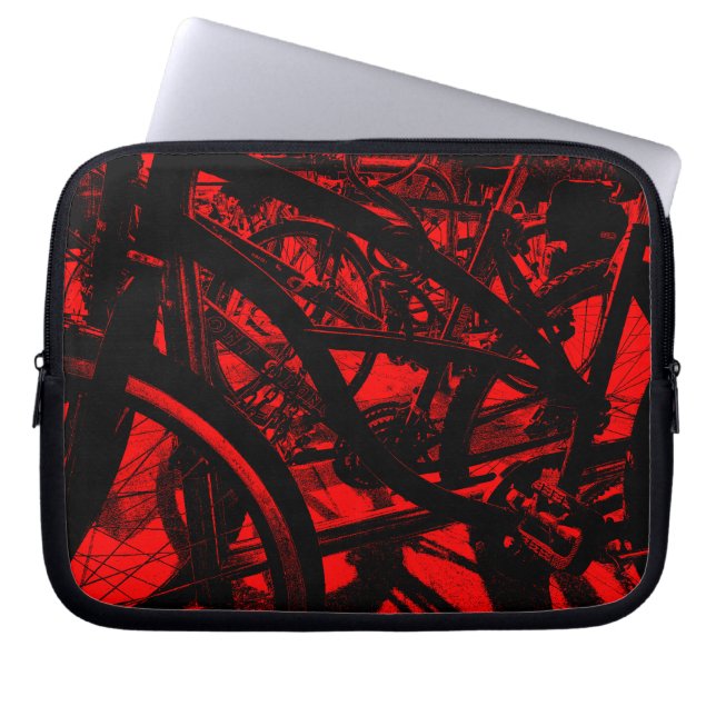 Bicycle Rack HC - Red Laptop Sleeve (Front)