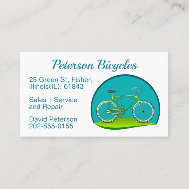 Bicycle Repair Bike Shop Business Card (Front)