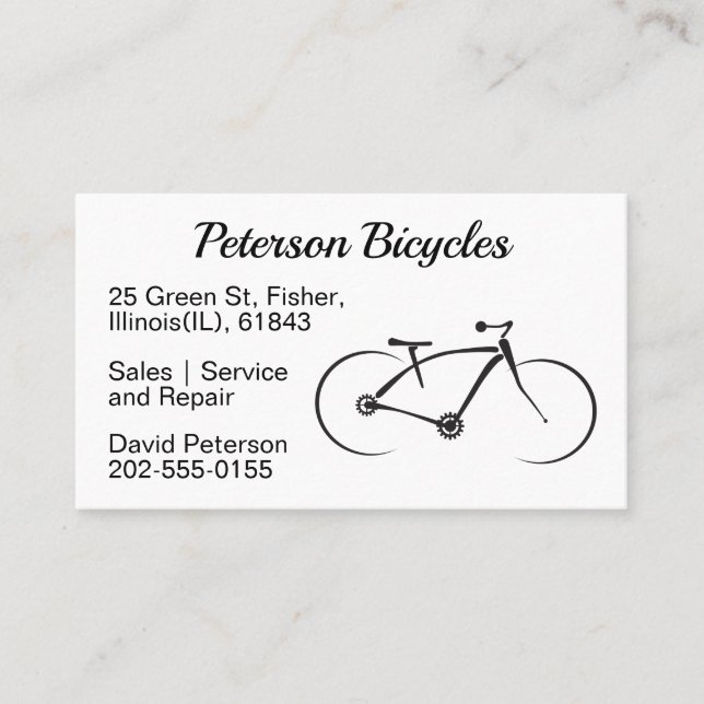 Bicycle Repair Bike Shop Minimalist Business Card (Front)