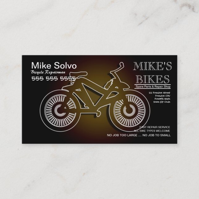 Bicycle Repair Shop Business Card (Front)