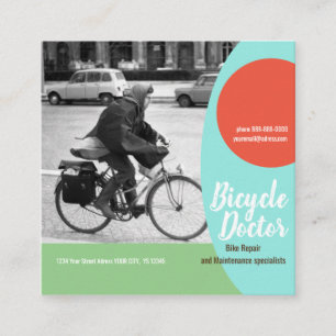 BICYCLE REPAIR Square, 2.5" x 2.5" Business Card