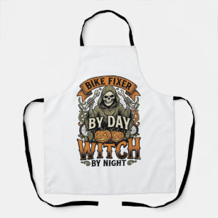 Bicycle Repair Witch Vintage Halloween Bike Mechan Apron