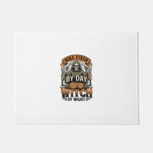 Bicycle Repair Witch Vintage Halloween Bike Mechan Doormat