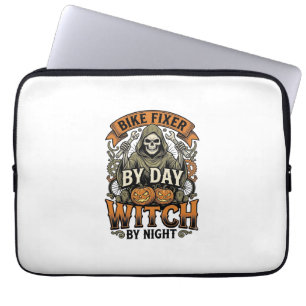 Bicycle Repair Witch Vintage Halloween Bike Mechan Laptop Sleeve