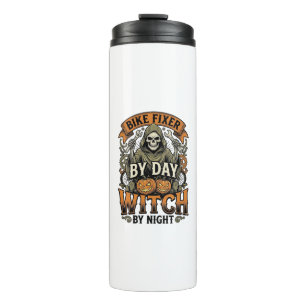 Bicycle Repair Witch Vintage Halloween Bike Mechan Thermal Tumbler