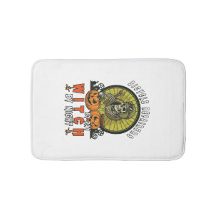 Bicycle Repairers Witch Skull Wrench Pumpkins Hall Bath Mat