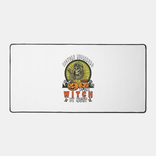Bicycle Repairers Witch Skull Wrench Pumpkins Hall Desk Mat (Front)