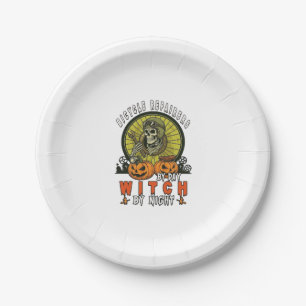 Bicycle Repairers Witch Skull Wrench Pumpkins Hall Paper Plate