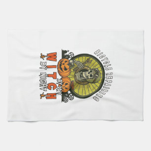 Bicycle Repairers Witch Skull Wrench Pumpkins Hall Tea Towel