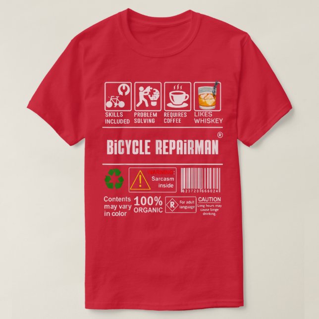 Bicycle Repairman Skills Included Bike Lovers Coff T-Shirt (Design Front)