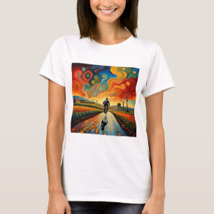Bicycle ride at sunset 1 T-Shirt
