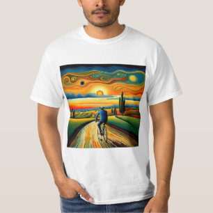 Bicycle ride at sunset 3 T-Shirt