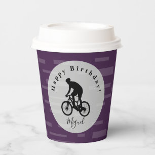 Bicycle Rider Happy Birthday Napkins Paper Cups