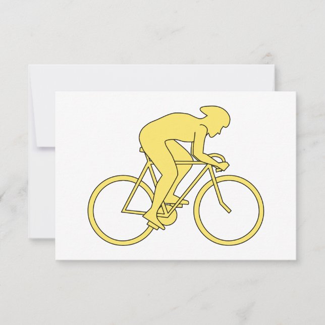 Bicycle Rider in Yellow. RSVP Card (Front)