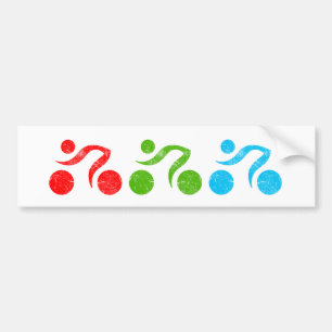 Bicycle riders in action bumper sticker