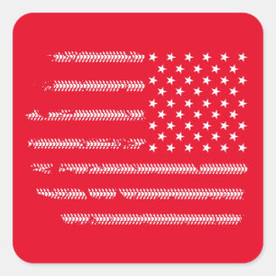 Bicycle Riding American Flag Cycling Lover  Square Sticker