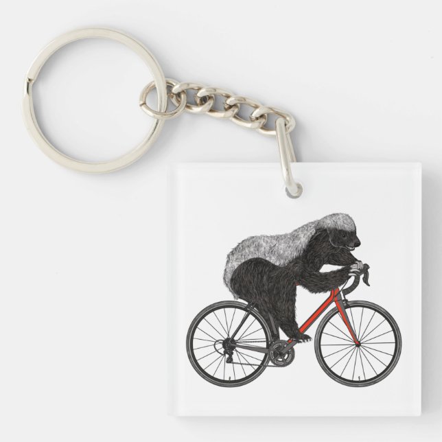 Bicycle riding Honey Badger cycling  Key Ring (Front)