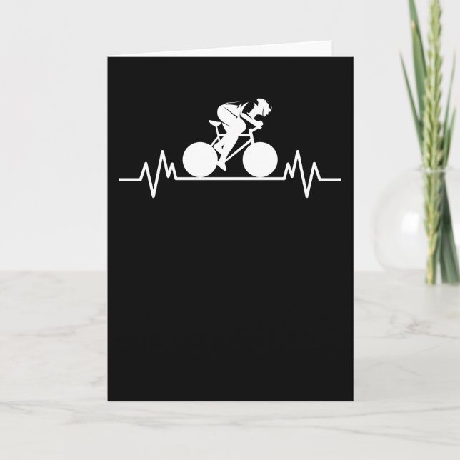 Bicycle Road Bike Heartbeat Design Bicycle Gift Card (Front)