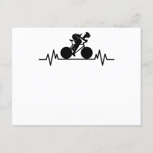Bicycle Road Bike Heartbeat Design Bicycle Gift Postcard