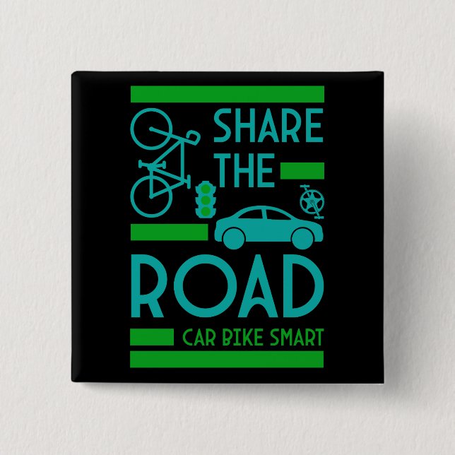 Bicycle Road Safety 15 Cm Square Badge (Front)