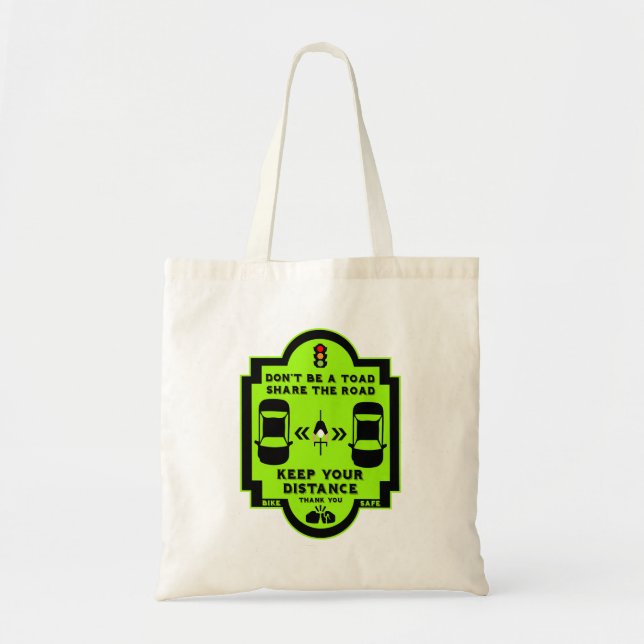 Bicycle Road Safety Awareness Tote Bag (Front)