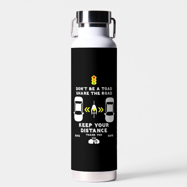 Bicycle Road Safety Awareness Water Bottle (Front)
