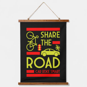 Bicycle Road Safety Hanging Tapestry
