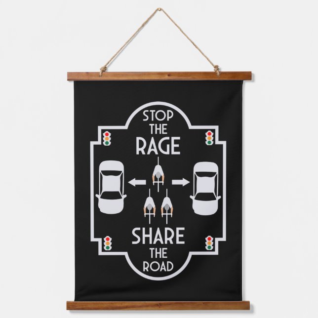 Bicycle Road Safety Hanging Tapestry (Front)