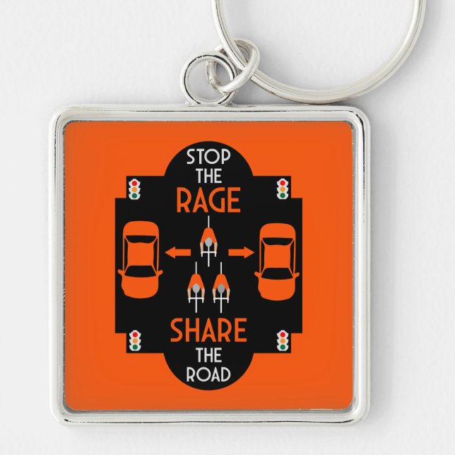 Bicycle Road Safety Key Ring (Front)