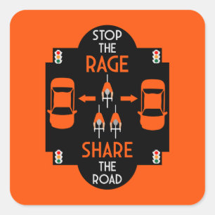 Bicycle Road Safety Square Sticker