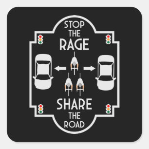 Bicycle Road Safety Square Sticker