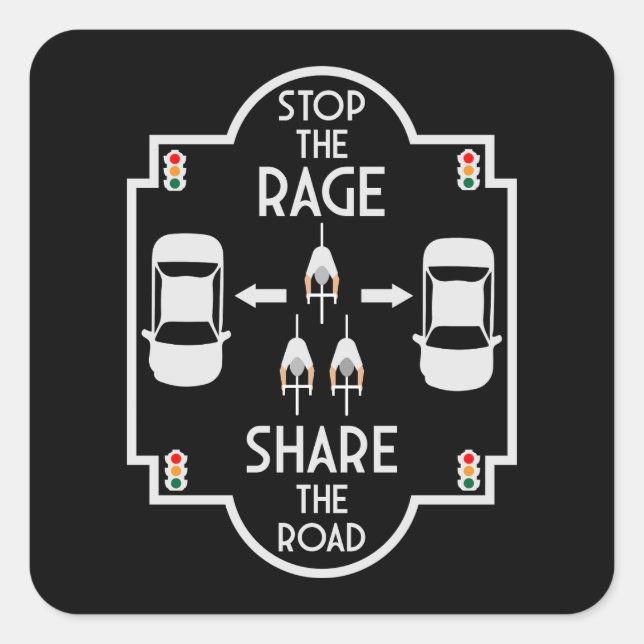 Bicycle Road Safety Square Sticker (Front)