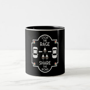 Bicycle Road Safety Two-Tone Coffee Mug