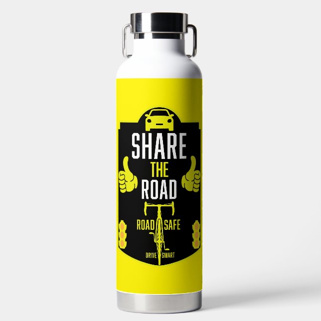 Bicycle Road Safety Water Bottle (Front)