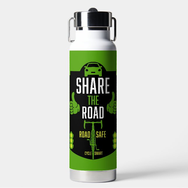 Bicycle Road Safety Water Bottle (Front)