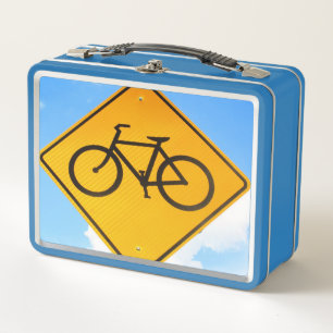 Bicycle Road Sign Metal Lunch Box