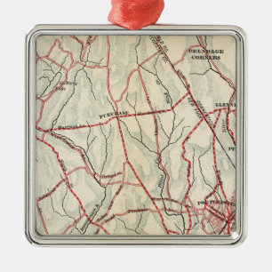 Bicycle Roads in New York and Conneticut 6 Metal Tree Decoration