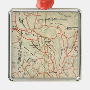 Bicycle Roads in New York and Conneticut 7 Metal Tree Decoration