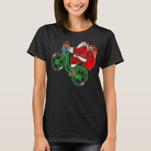 Bicycle  Santa Riding Bicycle Cycling Christmas T-Shirt