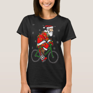 Bicycle Santa Riding Bicycle Cycling Christmas T-Shirt