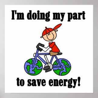 Bicycle Save Energy T-shirts and Gifts Poster